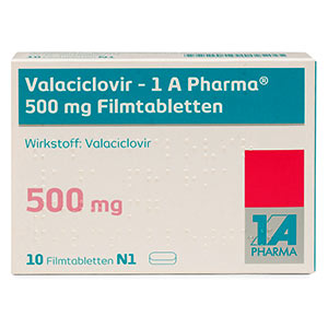 Valaciclovir-1A-Pharma-500mg-packung-vorderansicht